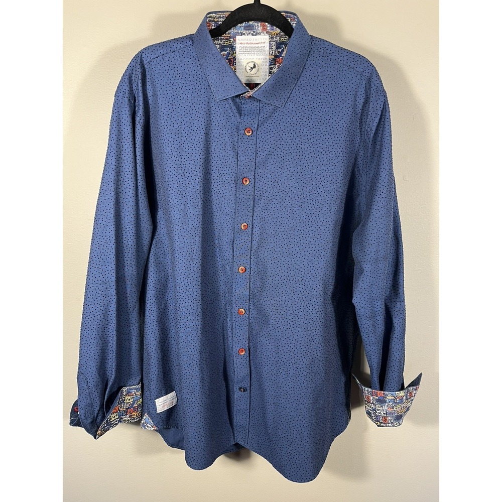A Fish Named Fred Men's 3XL Long Sleeve Button Shirt Textured Flip Cuff (Q)
